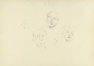 Studie van hoofden, voor de Cave of the Golden Calf door Spencer Frederick Gore